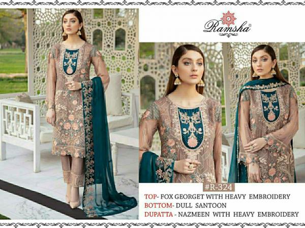 Ramsha R 465-419-324 Georgette Pakistani Designer Salwar Suit